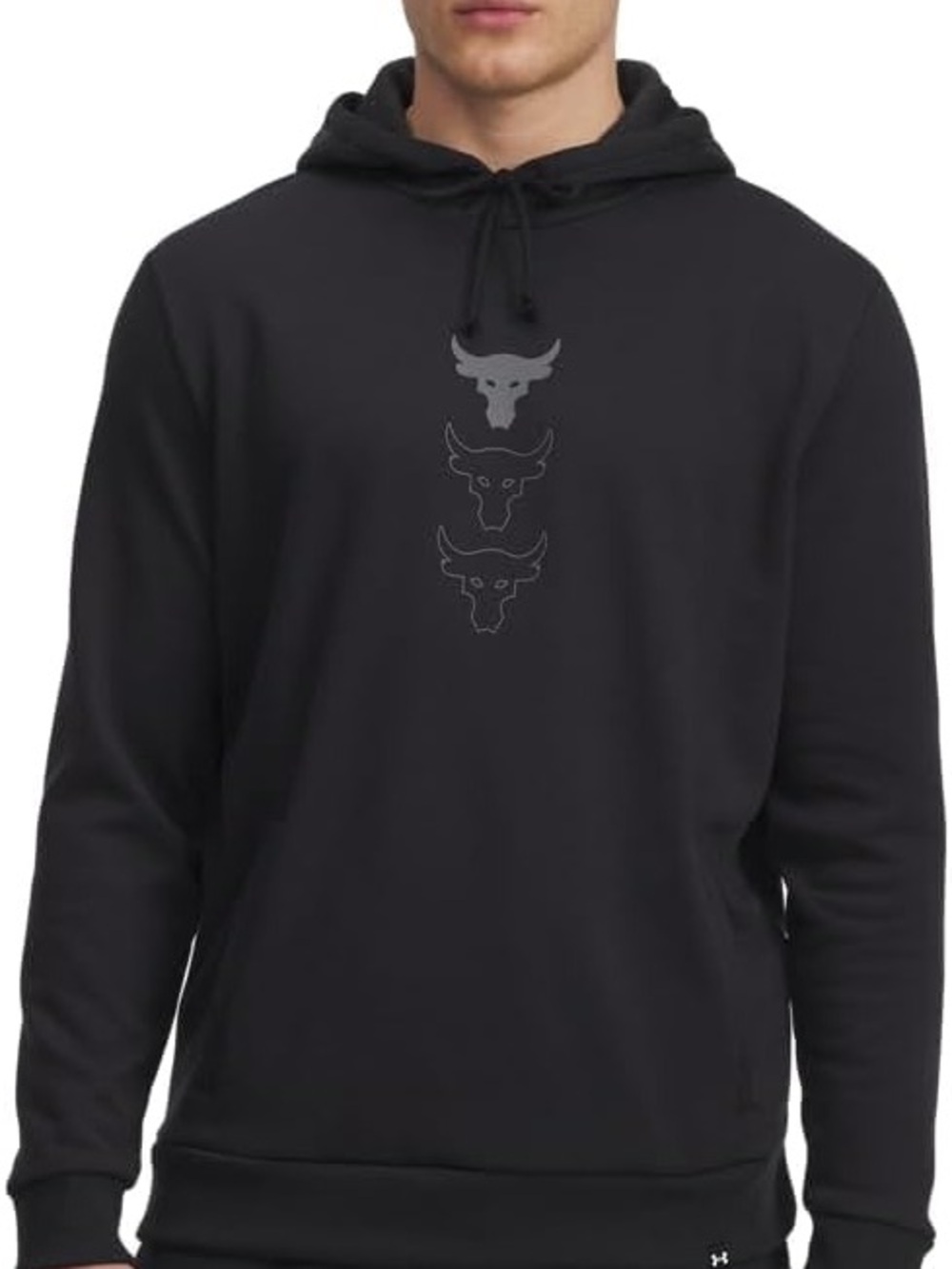 Under Armour Men’s Black Hoodie with Stacked Bull Logos